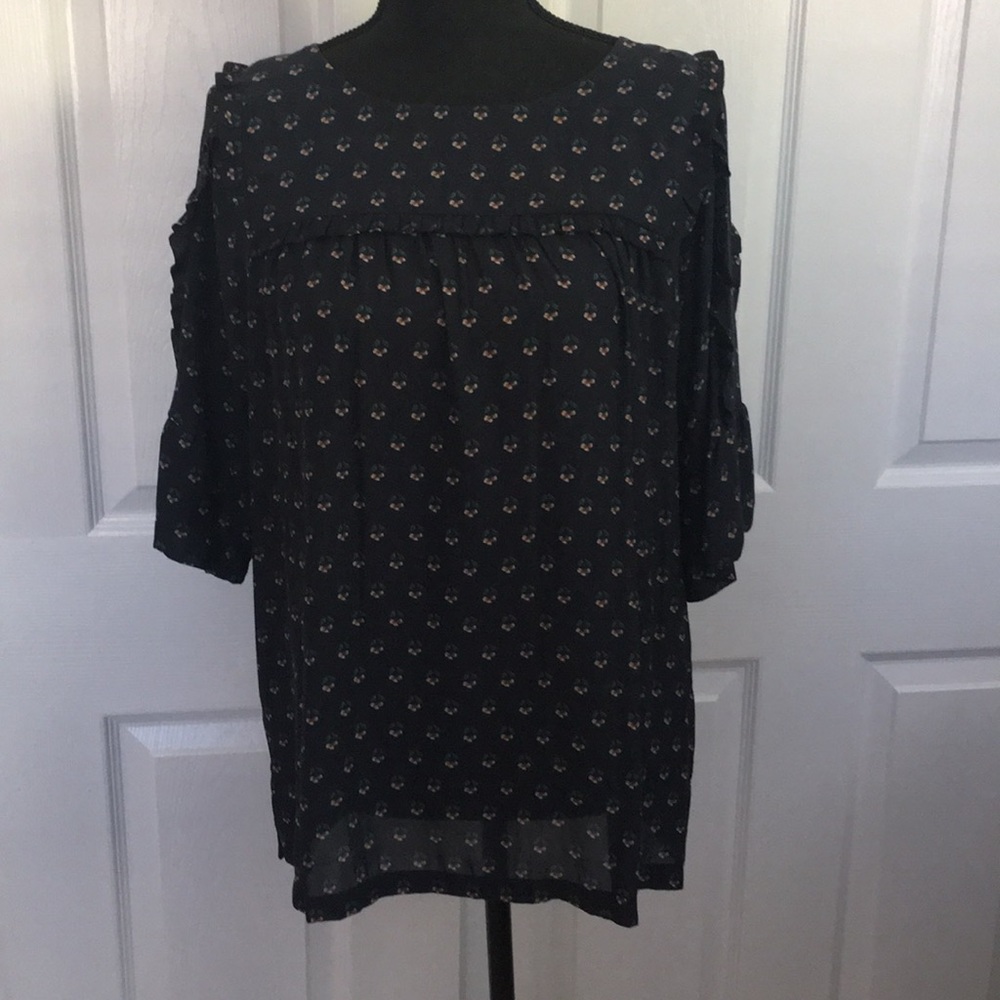 Ann Taylor Loft elbow sleeve patterned blouse